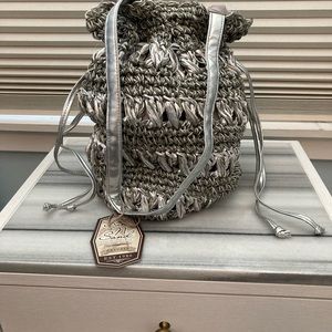 Sun N’ Sand Silver Woven Boho Purse